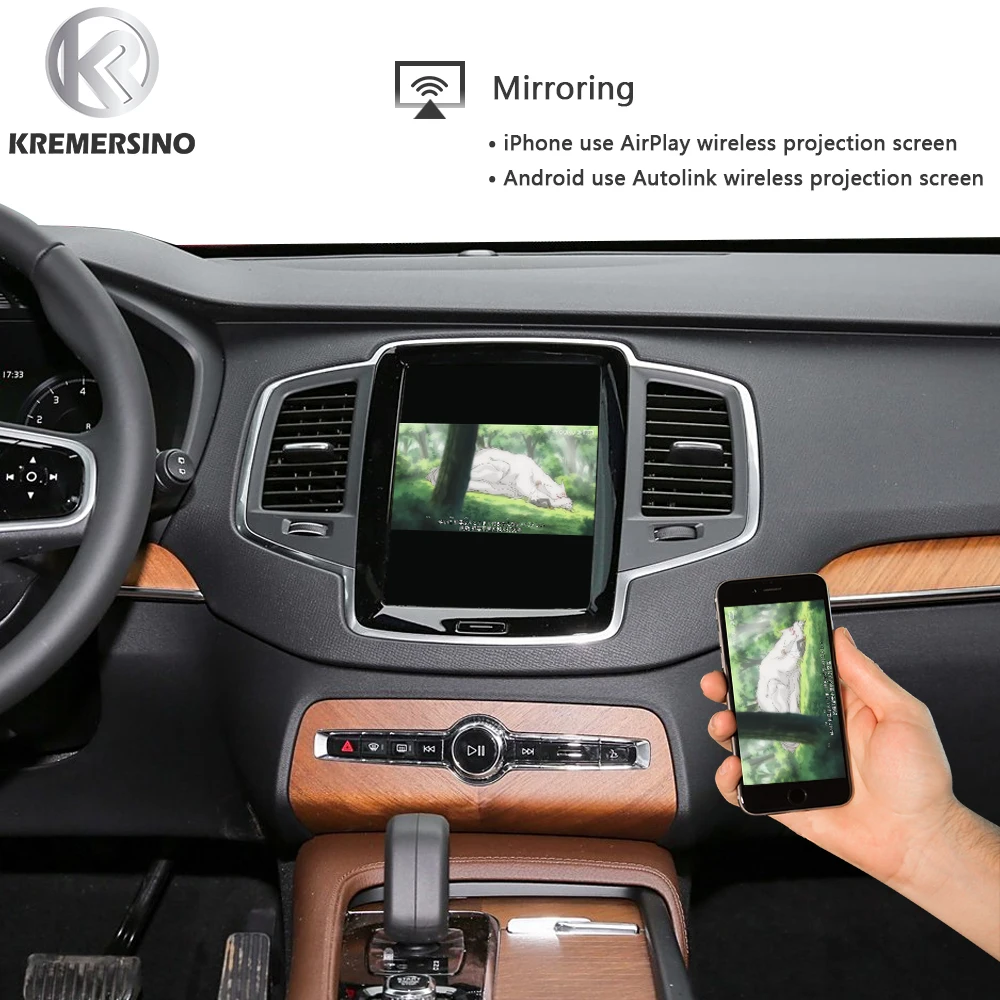 무선 카플레이 안드로이드 오토 KSmart 박스 5G 업그레이드 버전, 볼보 XC60 S60 XC90 S90 2018-2022 OEM 마이크