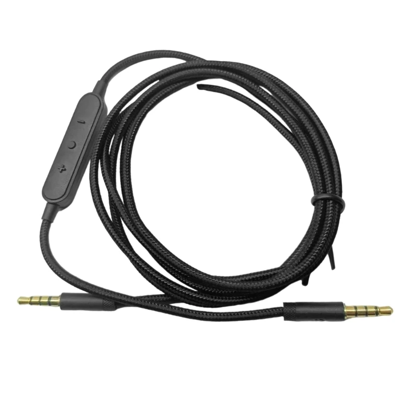 كابل Audios الجودة مع الميكروفونات لـ G433 G233 GPRO X سماعات الرأس 3.5 ملم تصميم برايد سلك مع أدوات تحكم مضمنة