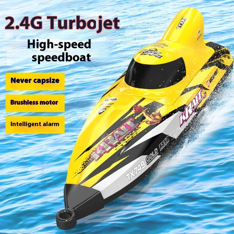 Remote Control Ship 749 Turbojet Rc High-Speed Speed Boat Brushless Motor Competition 2.4g Electric Moel Boy Xmas Toy Gift