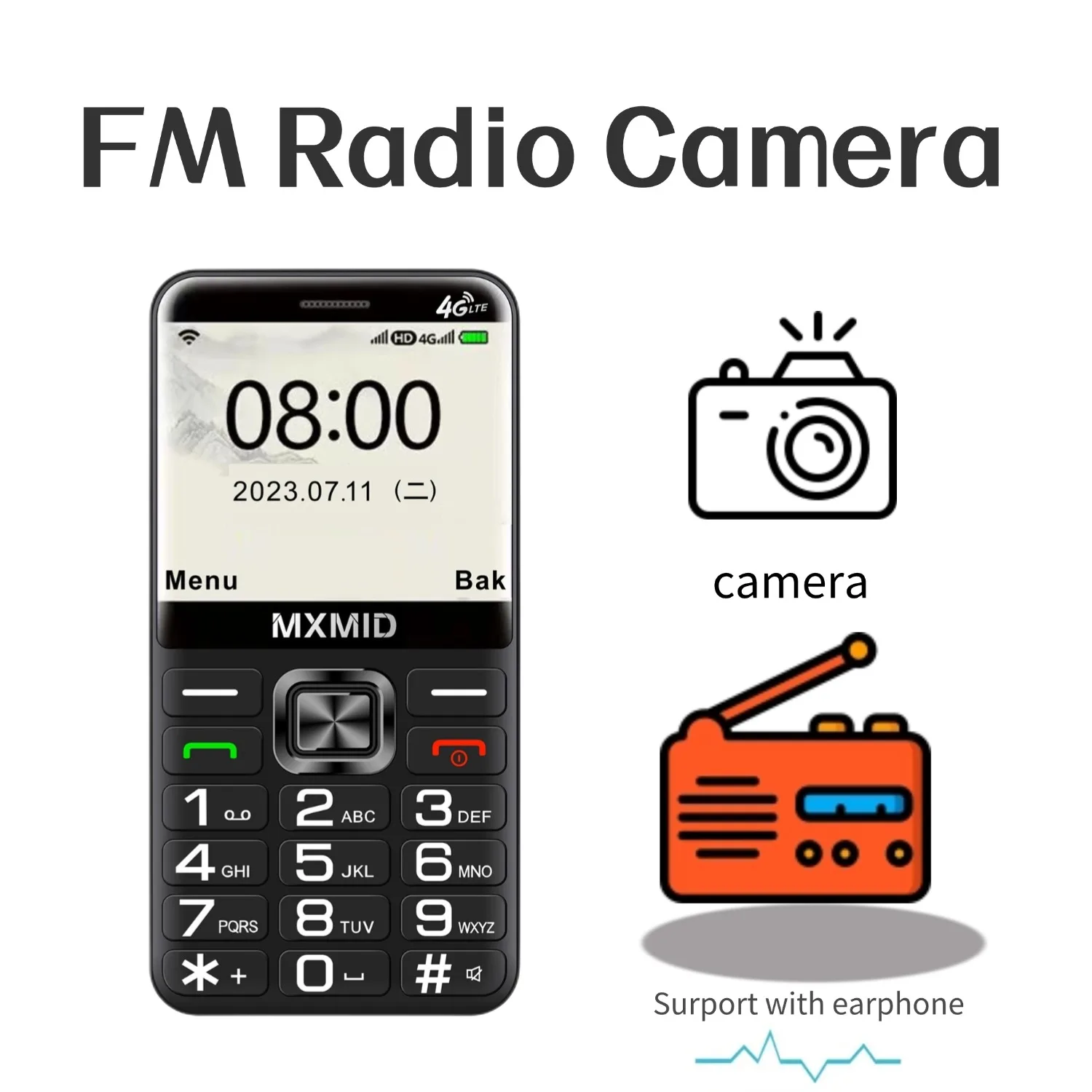 Mafam G1000 هاتف محمول لكبار السن حجم عال أزرار كبيرة المزدوج سيم بطارية طويلة SOS زر بطارية طويلة الشعلة القوية GSM 2G #6