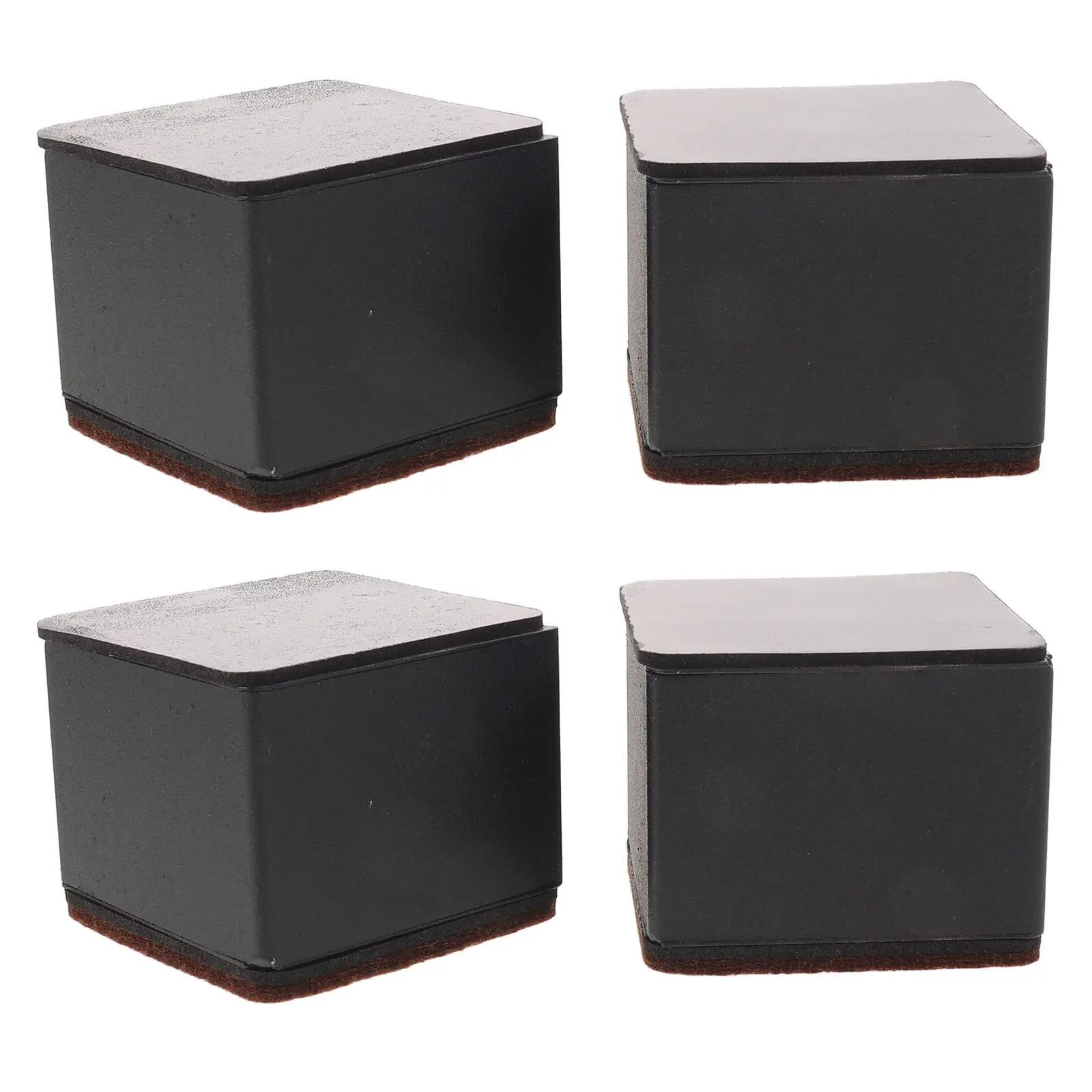 4Pcs Bed Leg Risers Carbon Steel Square Self-Adhesive Furniture Riser Pads Heavy Duty Height Increasers for Metal Frame Sofa