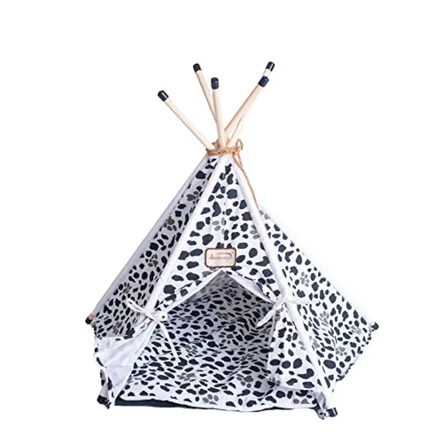 

C46 Cat Bed for Indoor Use Faux Fur Fabric White and Black Ultra-Soft and Machine Washable
