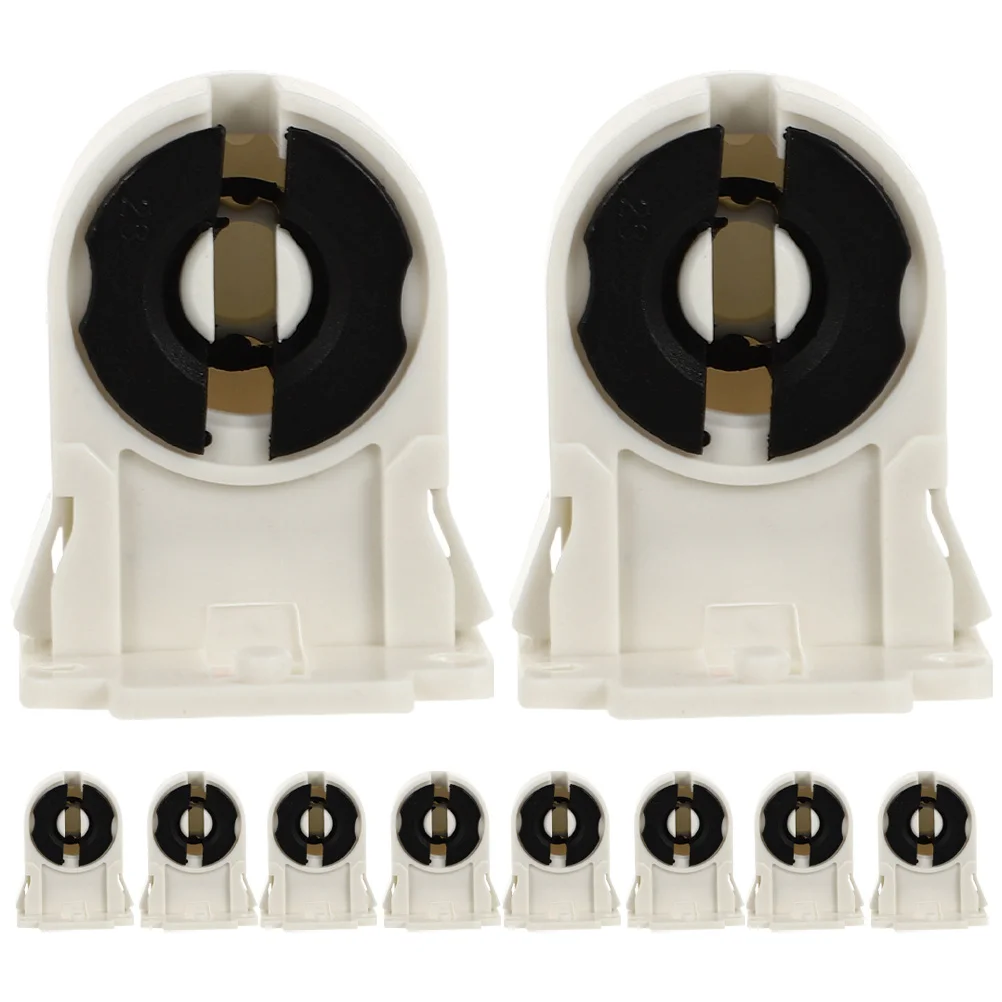 10Pcs Non-Shunted Tombstone Lampholder Sturdy Design Wide Application Range Fluorescent Lamp Socket Replacement