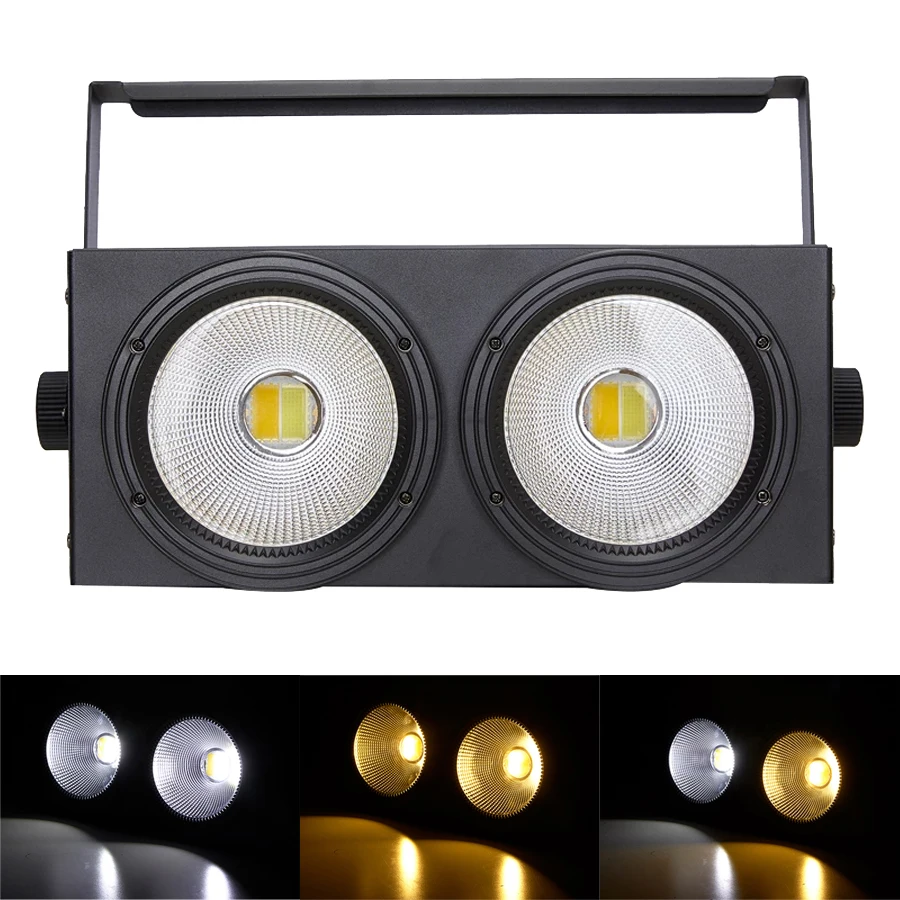 2×100W COB Stage Effect Blinder Light 200W Warm Cool White For DJ Disco Wedding Party  Bar Nightclub Lighting