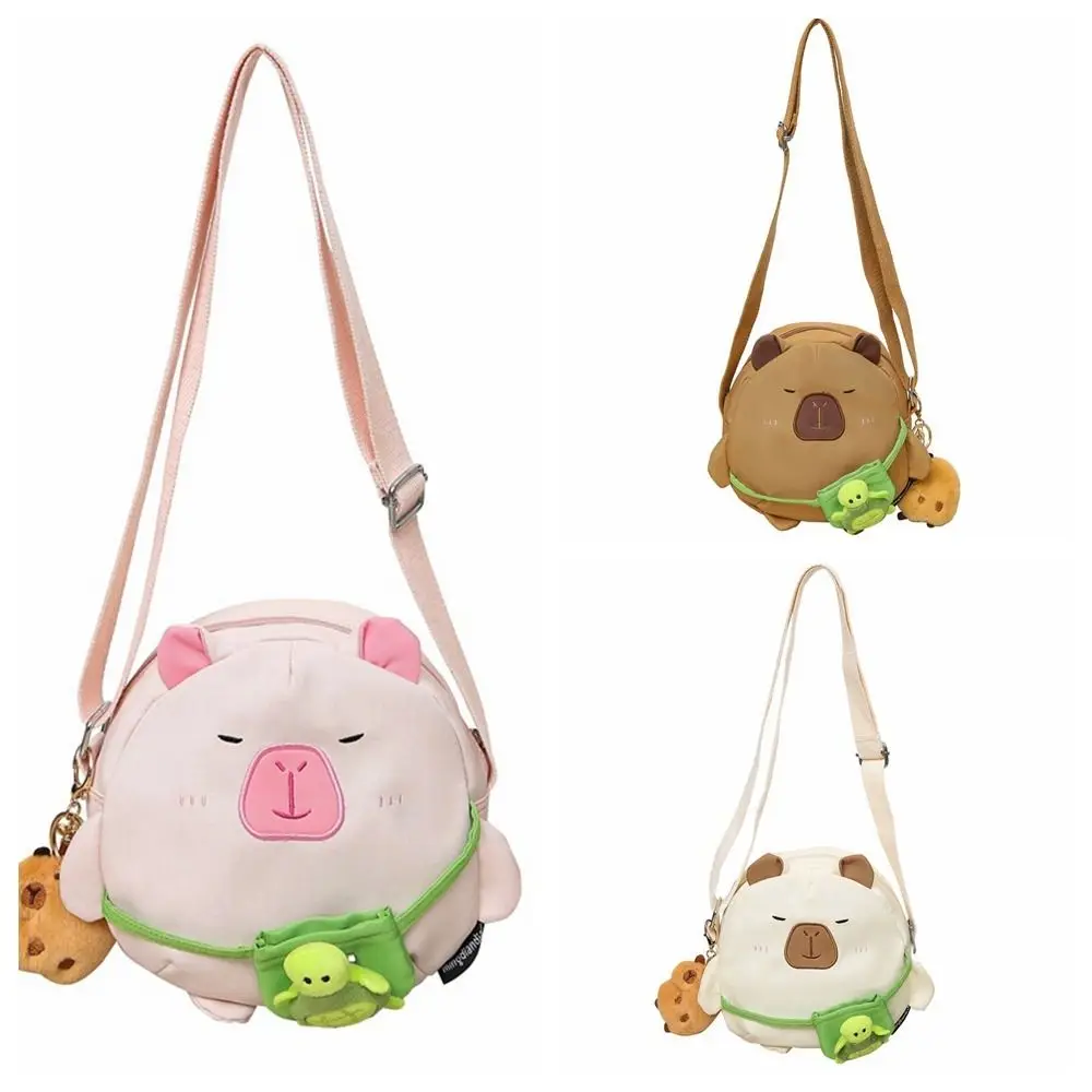 Sac à bandoulière de dessin animé Capybara, sac à dos pour téléphone portable, sac d'école, sac à main pour étudiants, sac lancé en nylon