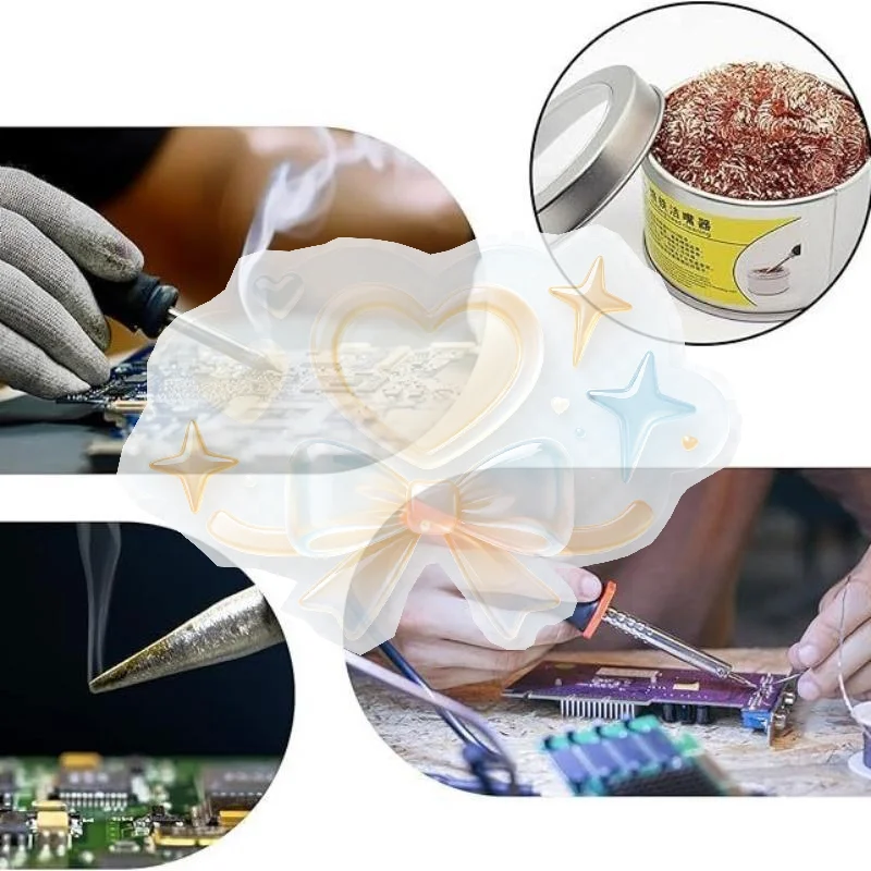Copper Solder Tip Cleaner Reusable Eco-Friendly 1Pc Copper Wire Scrubber for Soldering Hobbyist Electronics Modification
