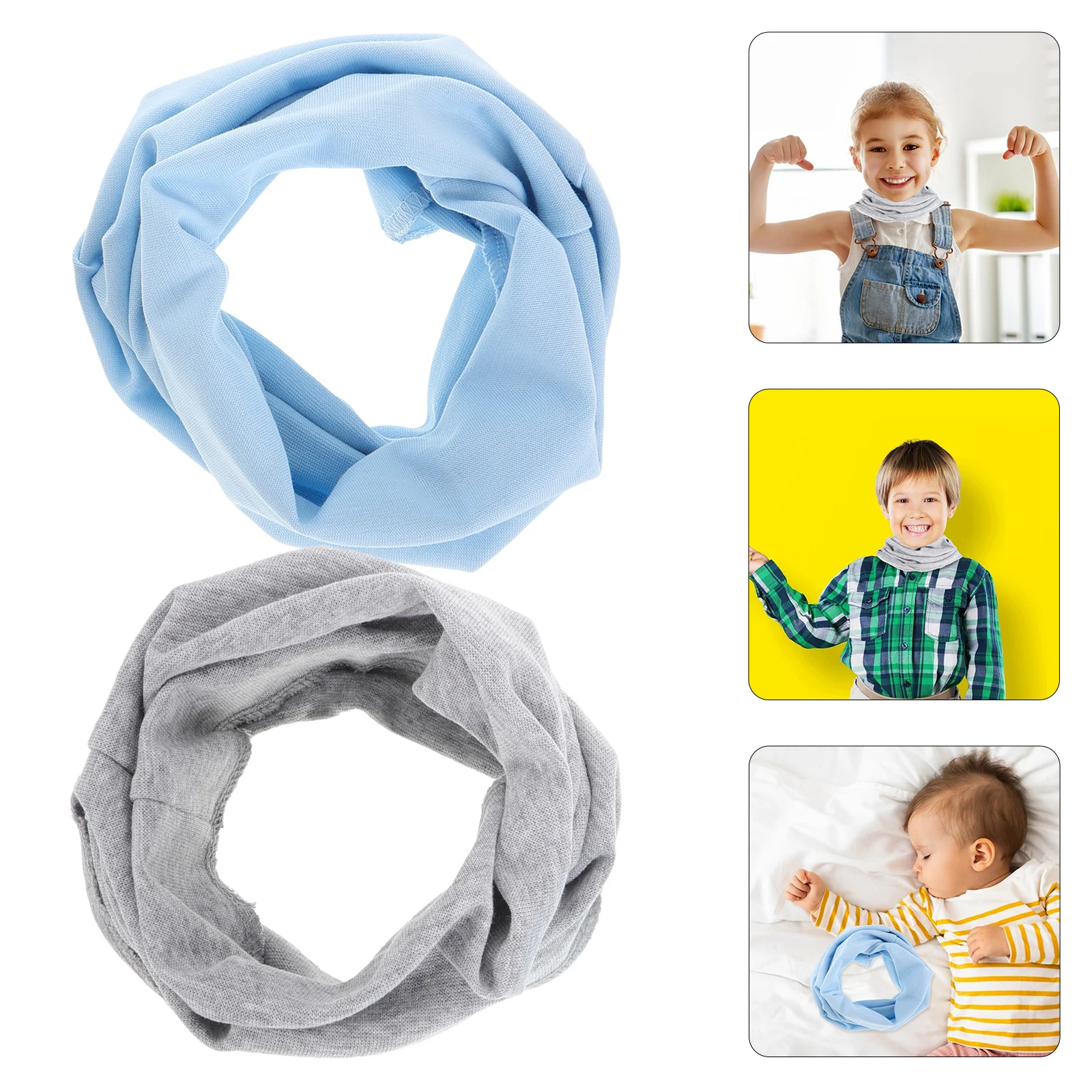 2 Pcs Children's Scarf Baby Scarves for Playing Little Girl Warm Boy Cotton Kids Winter Toddler