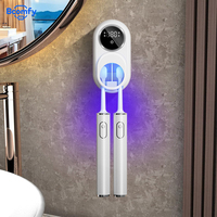 Toothbrush Sterilizer Portable UV Toothbrush Holder Wireless Rechargeable Wall-Mounted Electric Toothbrush Sterilizer Dryer