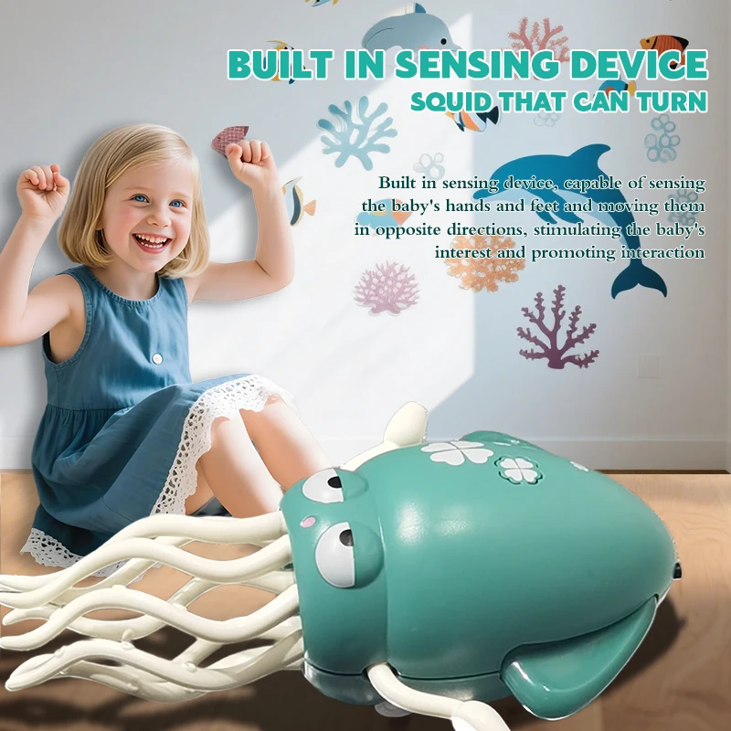 Leuke en educatieve elektrische obstakelverminderende octopus, met LED-verlichting en muziektans, familie-entertainmentspeelgoed