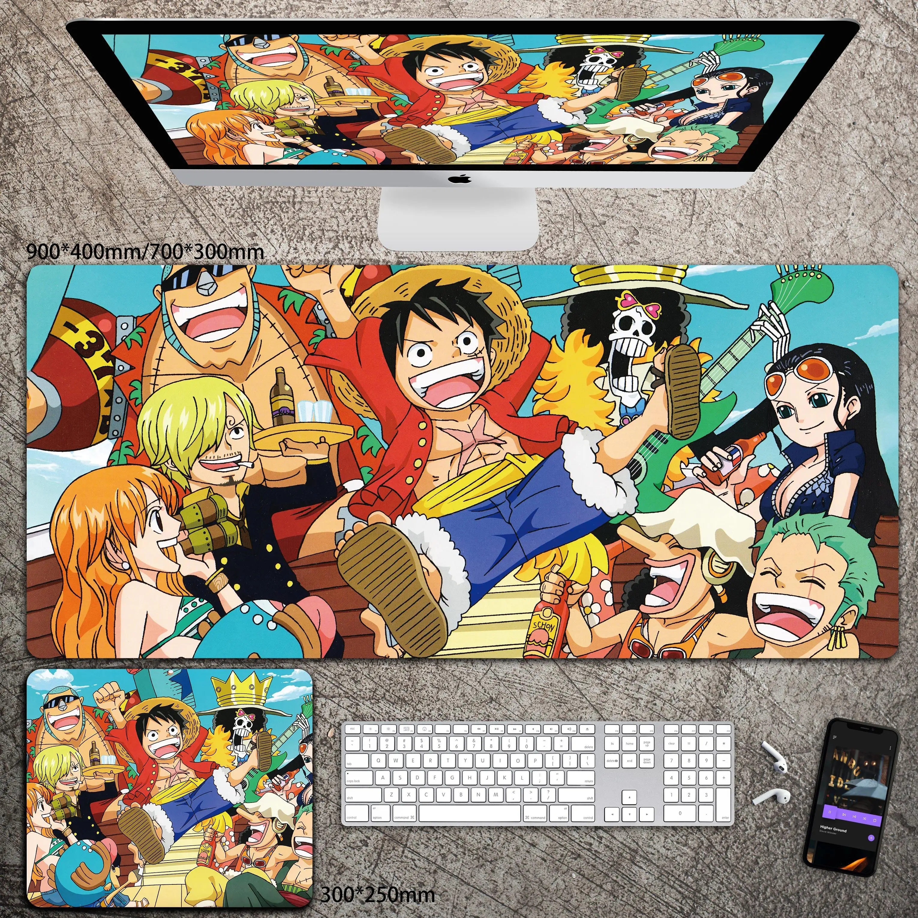Oversized Boys Animation E-sports Game Keyboard Pad Luffy Computer Desk Pad Non-slip Pad New High Definition ONE PIECE Mouse Pad