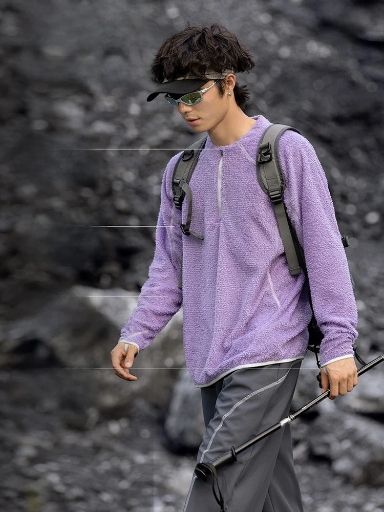 

Outdoor Hoodie Sweatirt Temperature Constant Mountain Series Couple Warmth Lo-in Long Sve Polyester Fabric Casual Sle