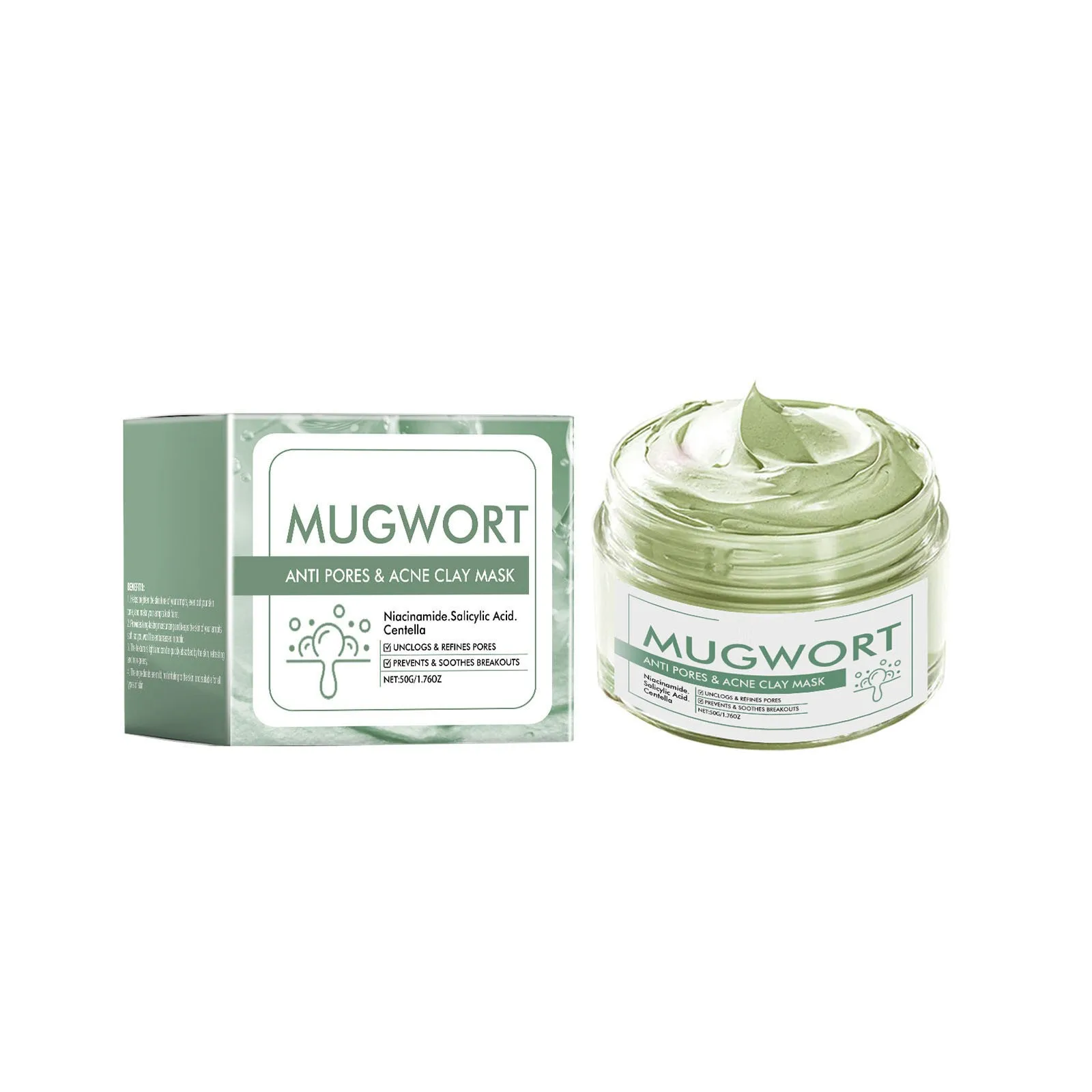 2024 New Skintific Mugwort Mask Mugwort Mask 50g Face Mask Skin Care Mugwort Deep Moisturizing Pore Mask For Blackheads