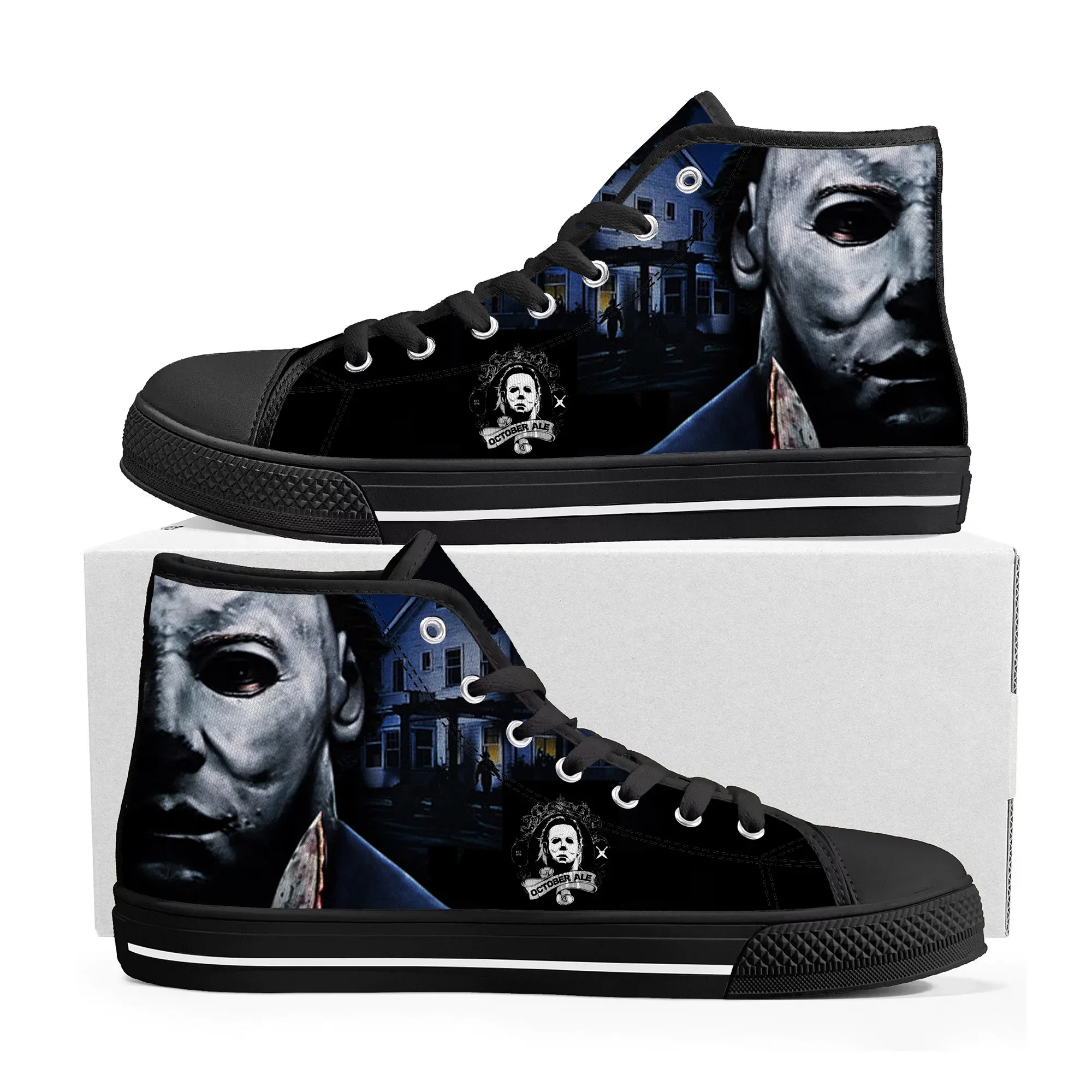 

Michael Myers High Top Quality Sneakers Horror Halloween Mens Womens Teenager Canvas Sneaker Casual Couple Shoes Custom Shoe