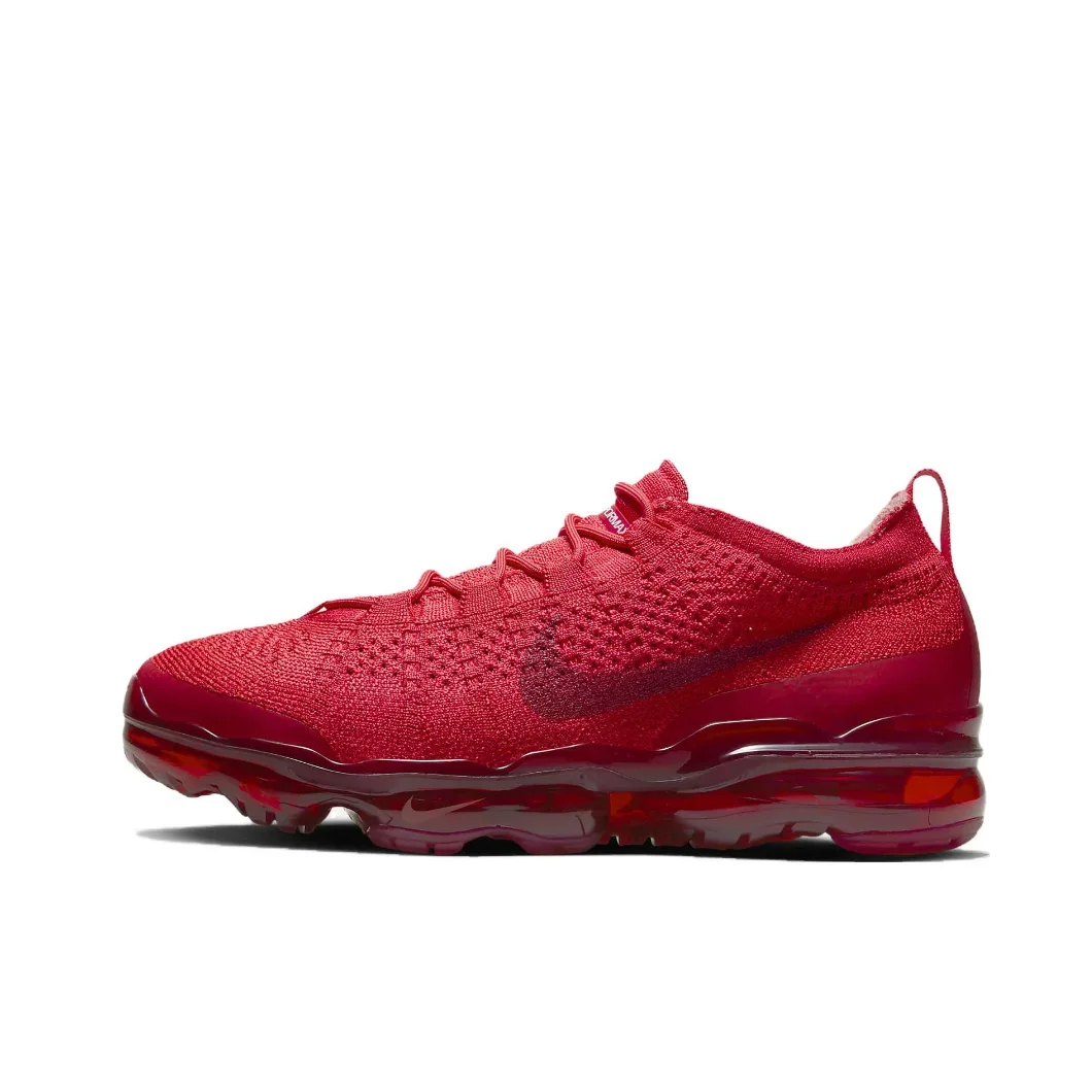 Nike Original VaporMax 2023 Air Flyknit Comfortable Breathable Low Top Training Running Shoes Men's and Women's Premium Red