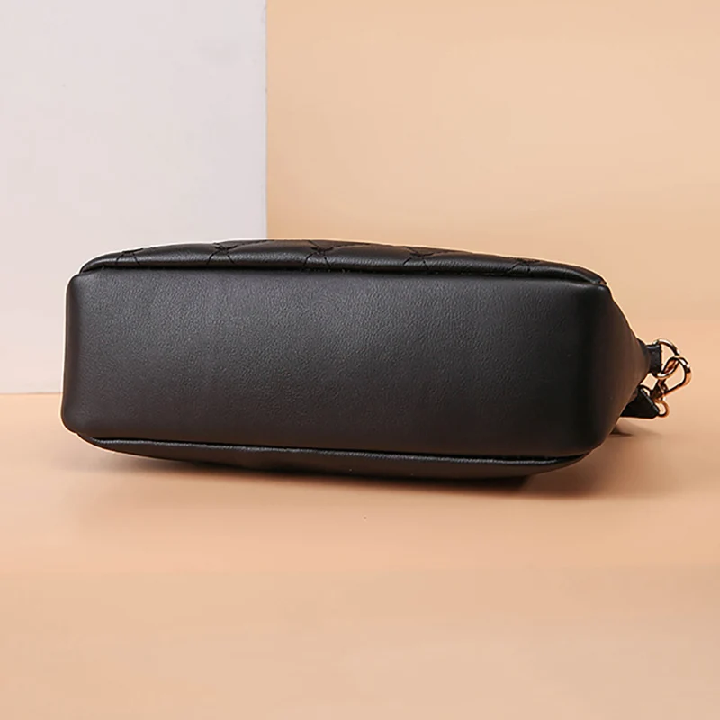 وصول جديد حقائب كتف بسيطة للنساء التطريز القلب Crossbody محفظة الإناث حقيبة يد جلدية سوداء حقيبة ساعي صغيرة #4