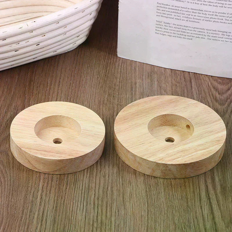 Wood Table Lamp Base Round Solid Wood Display Lamp Base Light Parts Stand For DIY Table Lamp Bases 10CM 12CM 15CM