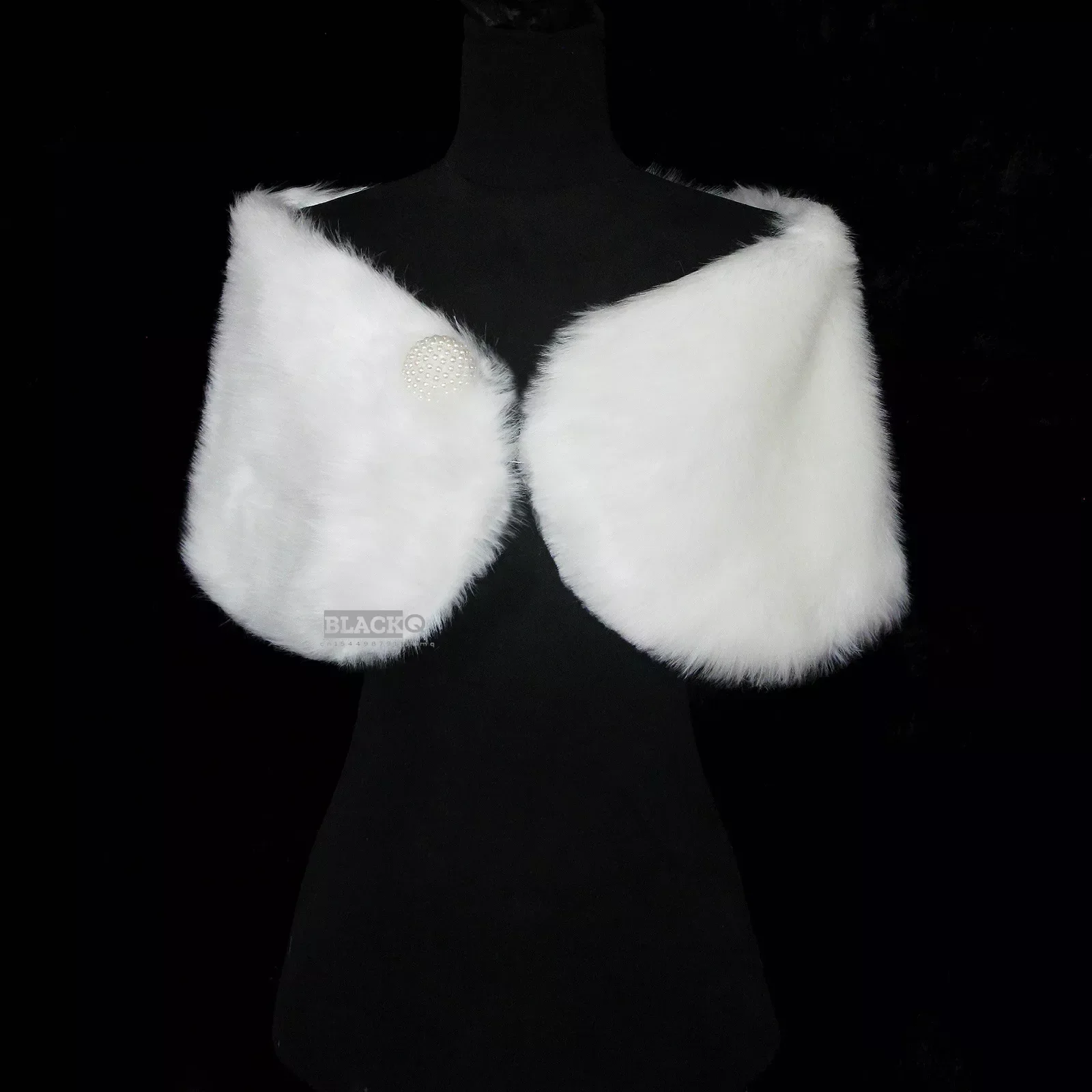 Elegant Women Wedding Jackets White Black Faux Fur Accessory Bridal Shawl Wraps Cape Winter Evening Party Coat Cloak