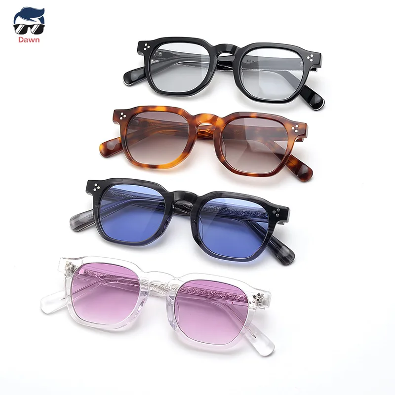 

New fashion acetate square sunglasses men display face small lady personality UV protection beach senior sense sunglasse 20234