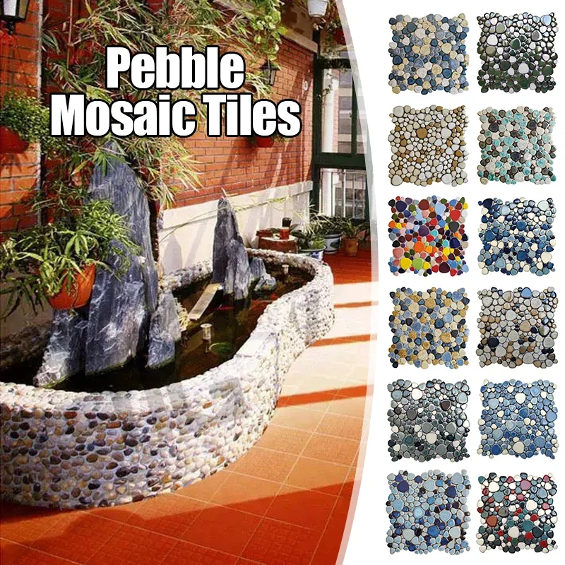 Azulejos de mosaico guijarros cerámica de 30x30cm, piscinas Spa, estanques peces, baños, decoración pared suel