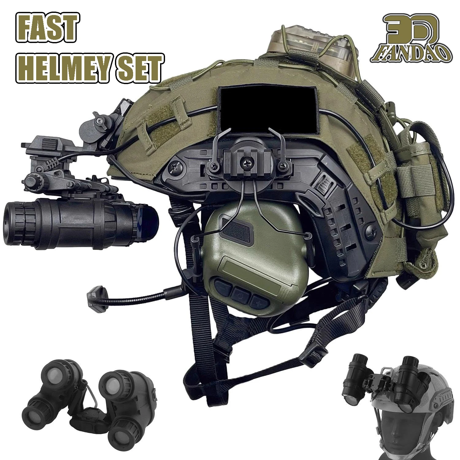 Juego funda camuflaje casco táctico Airsoft rápido PJ GPNVG-18 L4G24 - imagen 4