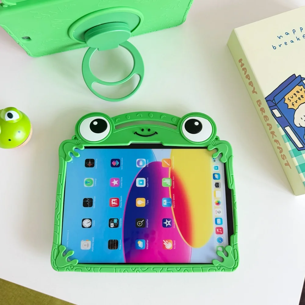For Xiaomi Redmi Pad 2 11 inch 2025 Redmi Pad SE 11 inch 2023 Tablet Case Cute 3D Cartoon Frog Bracket Soft Silicone Cover