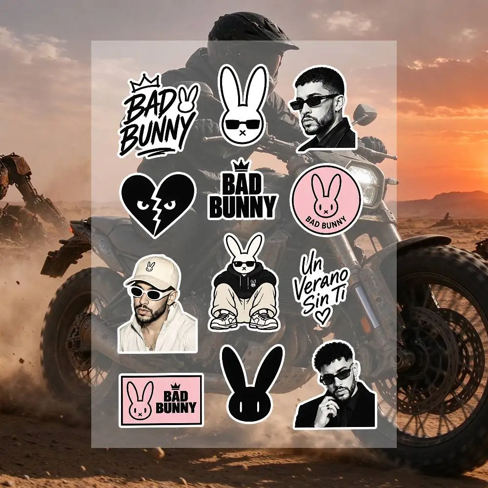 B-Bad B-Bunny Stickers Moto Sticker Auto Body Bumper Windows Motorcycle Laptop Walls Vinyl Decal Car Tuning Accessories