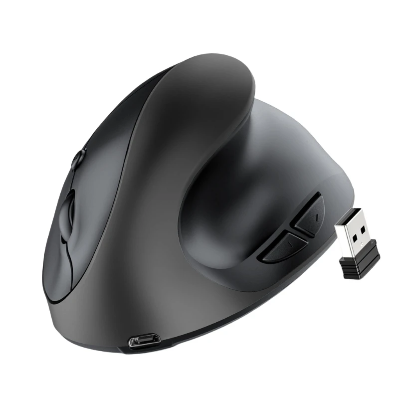 Mouse vertical ergonômico recarregável F3KE cliques DPI ajustável para eficiência trabalho