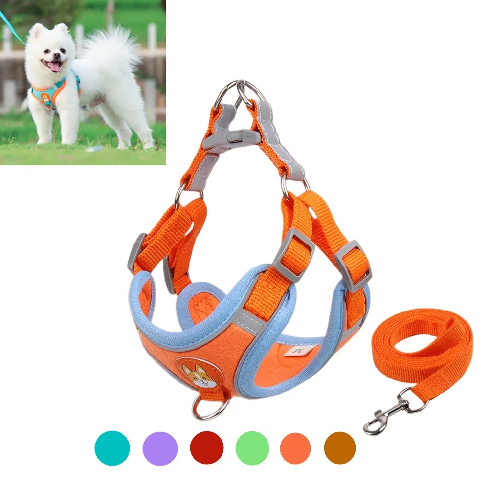 Luxury Dog Harness No-push Chest Vest Dog Harness and Leash Set Pets Accessories Dog Harnesses For Small Dogs Medium Chiens