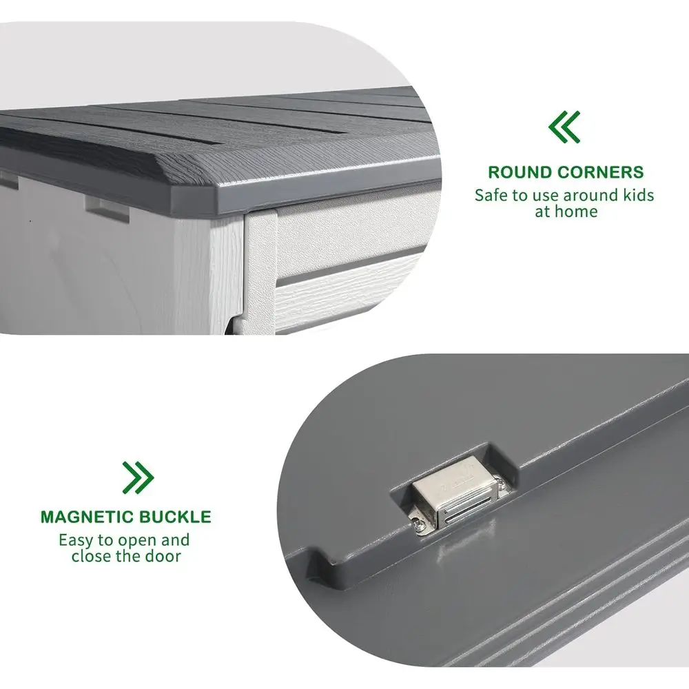 Double door opening access and interior storage space