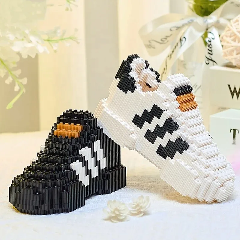 410PCS Small Particle Mini AJ Basketball Shoes Building Blocks Ornaments Model 3D Assembly Model Shoes Educational Toy Gift