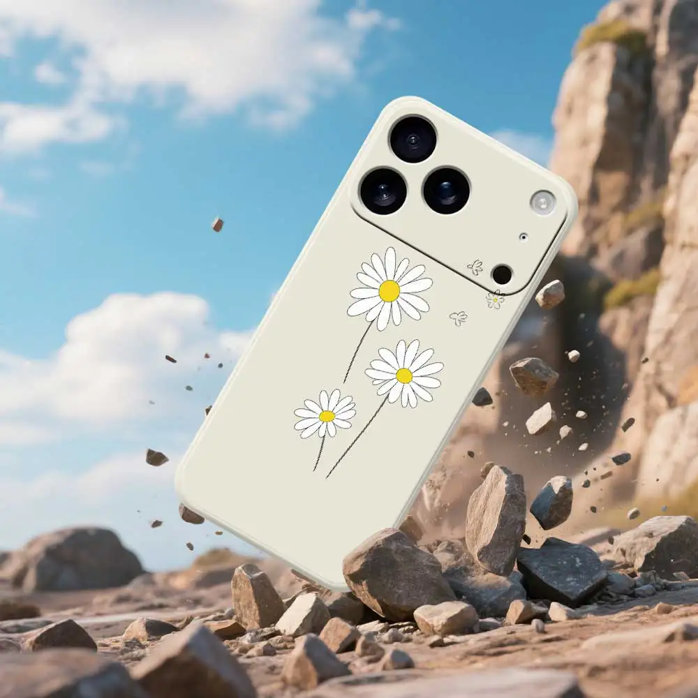 Custodia per telefono Fresh Daisy per iPhone 17 Pro Max 17 Air 16 15 14 13 12 11 Pro Max XS Max 7 8 Plus 16e 16 15 Plus TPU Cover Coque