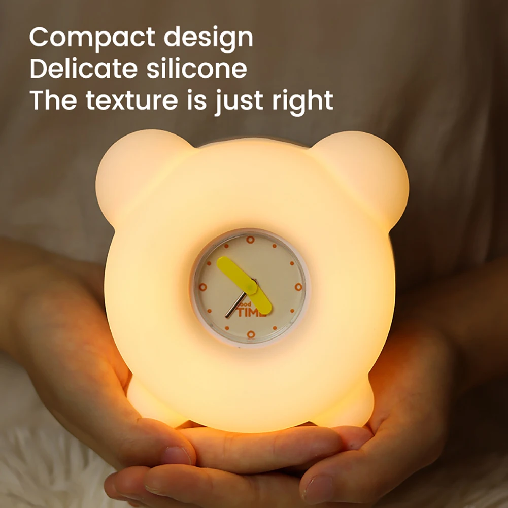 Bedside LED Clock Kids Alarm Clock With Night Lamp Children's Sleep Trainier Display With Rechargeable Control Digital Gifts