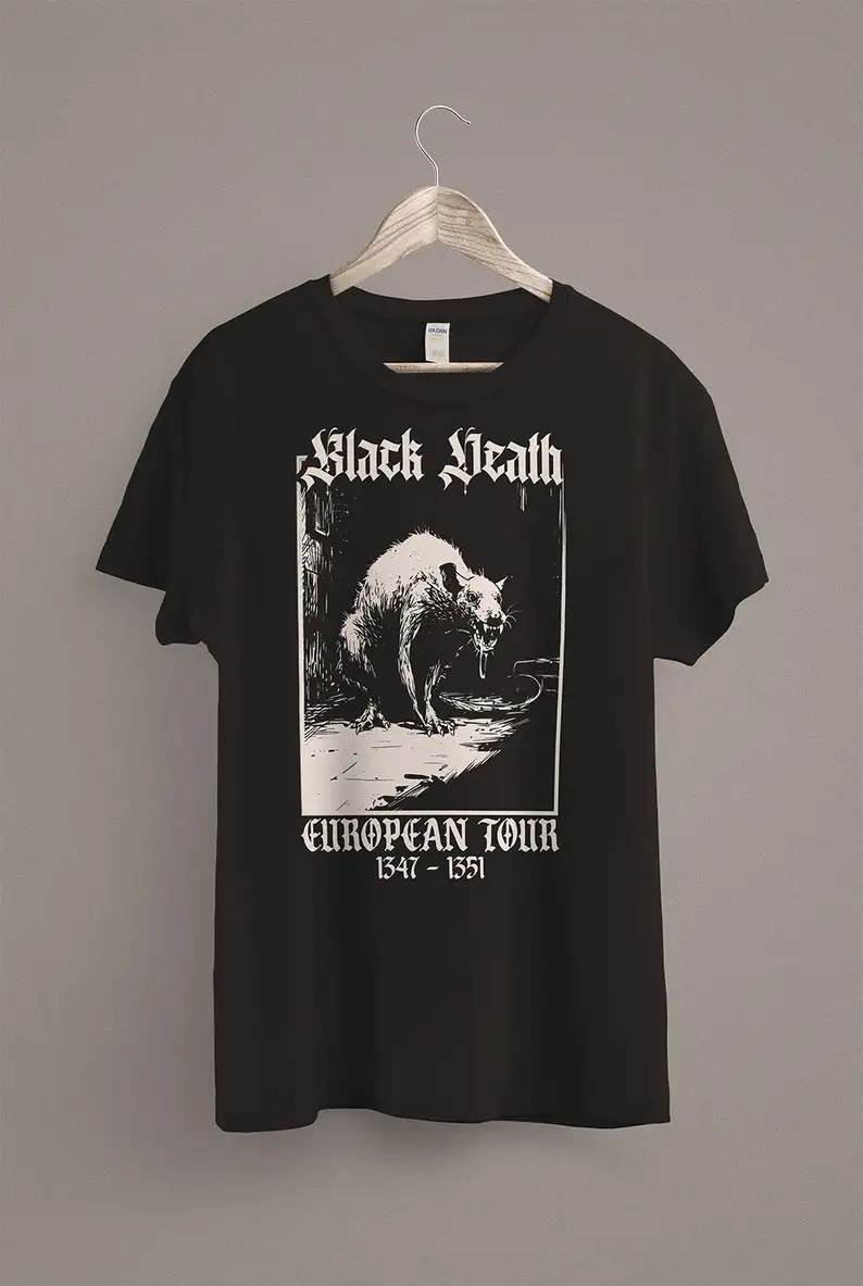 

Black Death TShirt Medieval Rat Shirt Gothic Grunge Clothing Horror Goth Aesthetic History Shirt Dark Academia