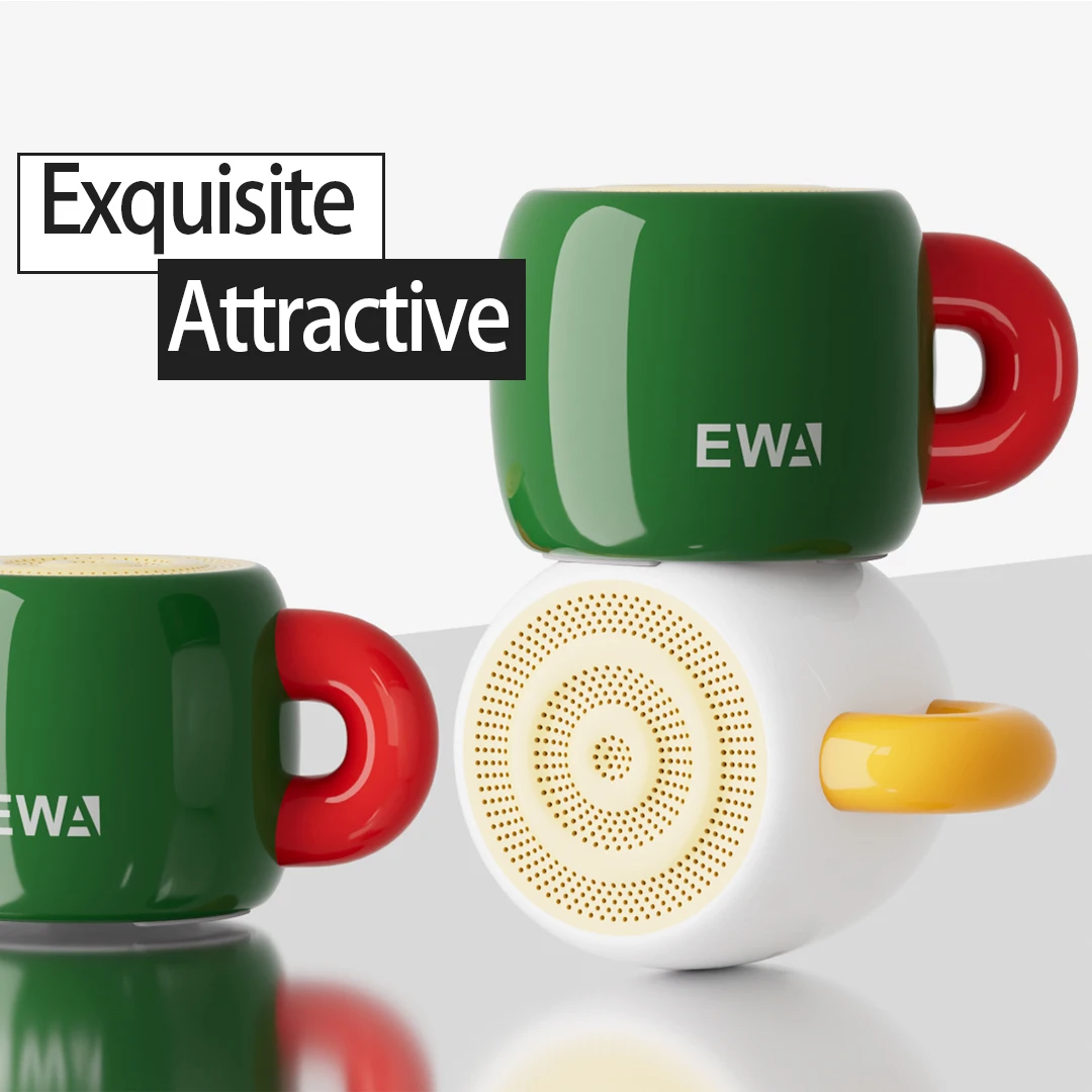 EWA A163 مكبر صوت بلوتوث لاسلكي صغير 5.4 صوت جهير، مكبر صوت عالي 5 وات، مكبر صوت معدني محمول مشغل MP3 700 مللي أمبير في الساعة صوت HiFi