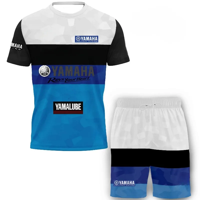 

Летний хит продаж: модный комплект Yamaha с коротким рукавом и шортами для мужчин и женщин, персонализированная одежда для мотоциклистов 2026 года