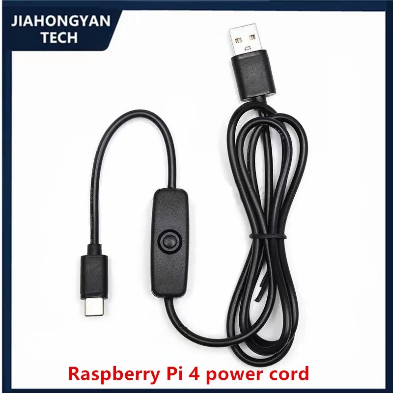 Dla Raspberry Pi 4B 5V3A Przełącznik Kabel danych Interfejs typu C Kabel zasilający Kabel ładujący