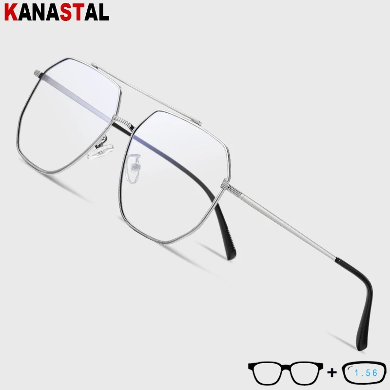 

Men Optical Reading Glasses Women Blue Light Blocking Glasses Prescription Metal Eyeglasses Frame CR39 Lenses Myopia Eyewear