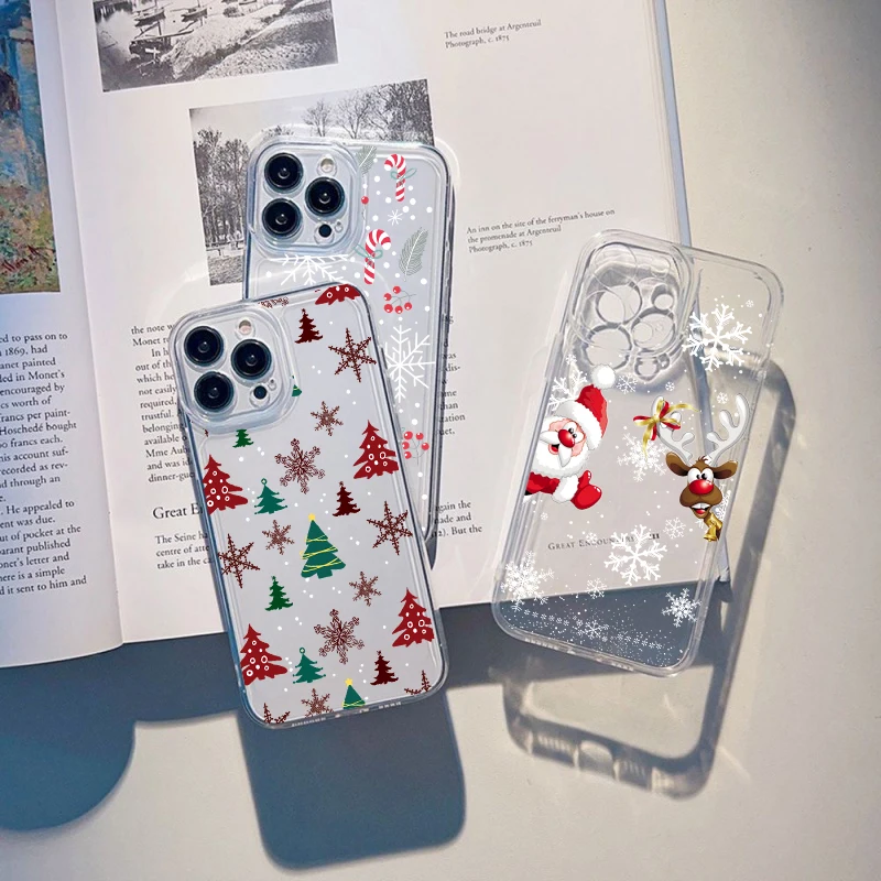 Snowflake Christmas Tree Case For Vivo Y31 V60 V30 V27 V40 V50 Lite V25 V23 V21E V20 V21 V23E V27E V29E Y200 V20SE Clear Cover