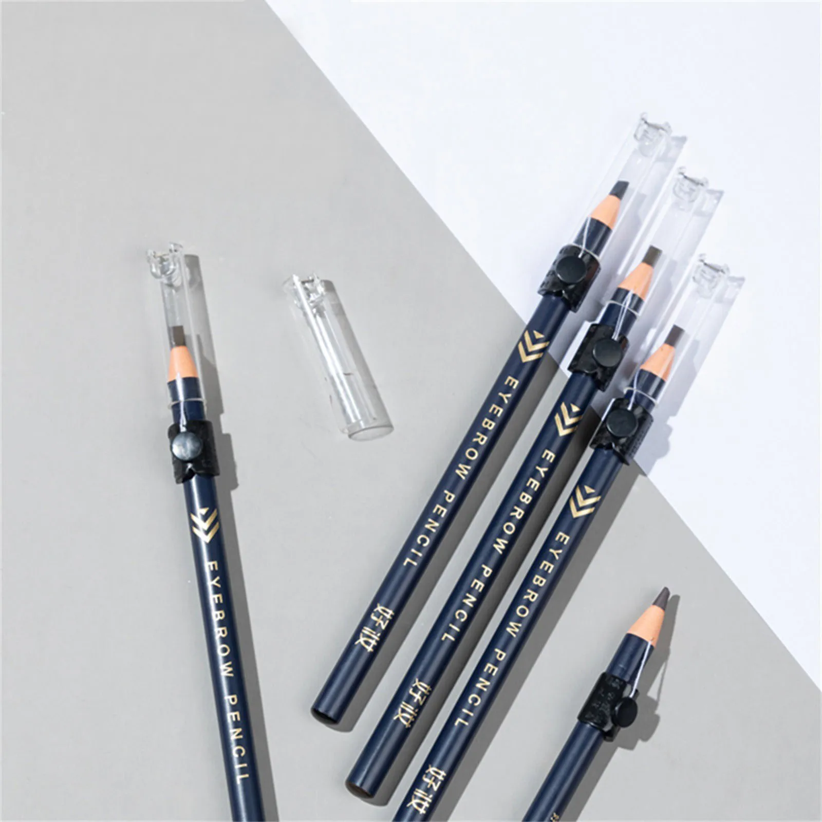 قلم الحواجب الجديد من Haozhuang مقاوم للماء والعرق، شكل الشفرة، متين وغير يتلاشى