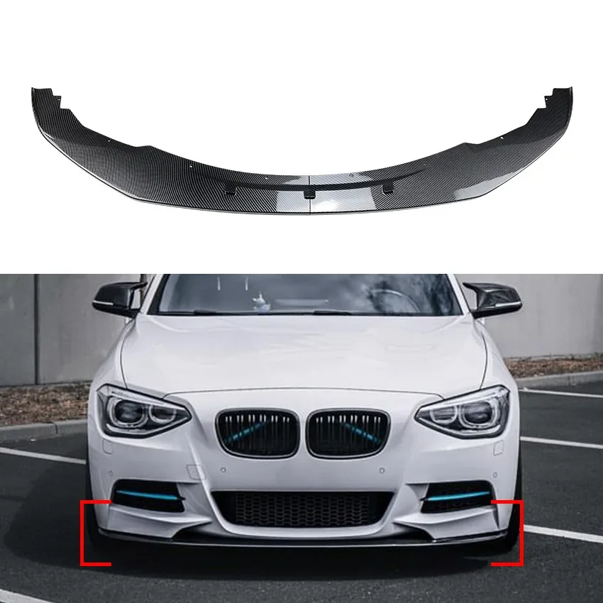 For BMW 1 Series F20 F21 M135i Pre LCI Car Front Bumper Lip Body Kit Spoiler Splitter Canard Lip Splitter M-Sport 2012-2015