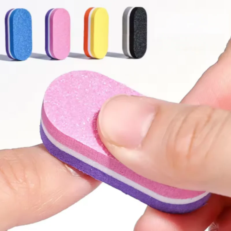 Kit de Ferramentas para Manicure com 10/50/100 Peças Mistas de Esponjas Mini para Unhas, Bloco Polidor Dupla Face para Gel e Esmalte