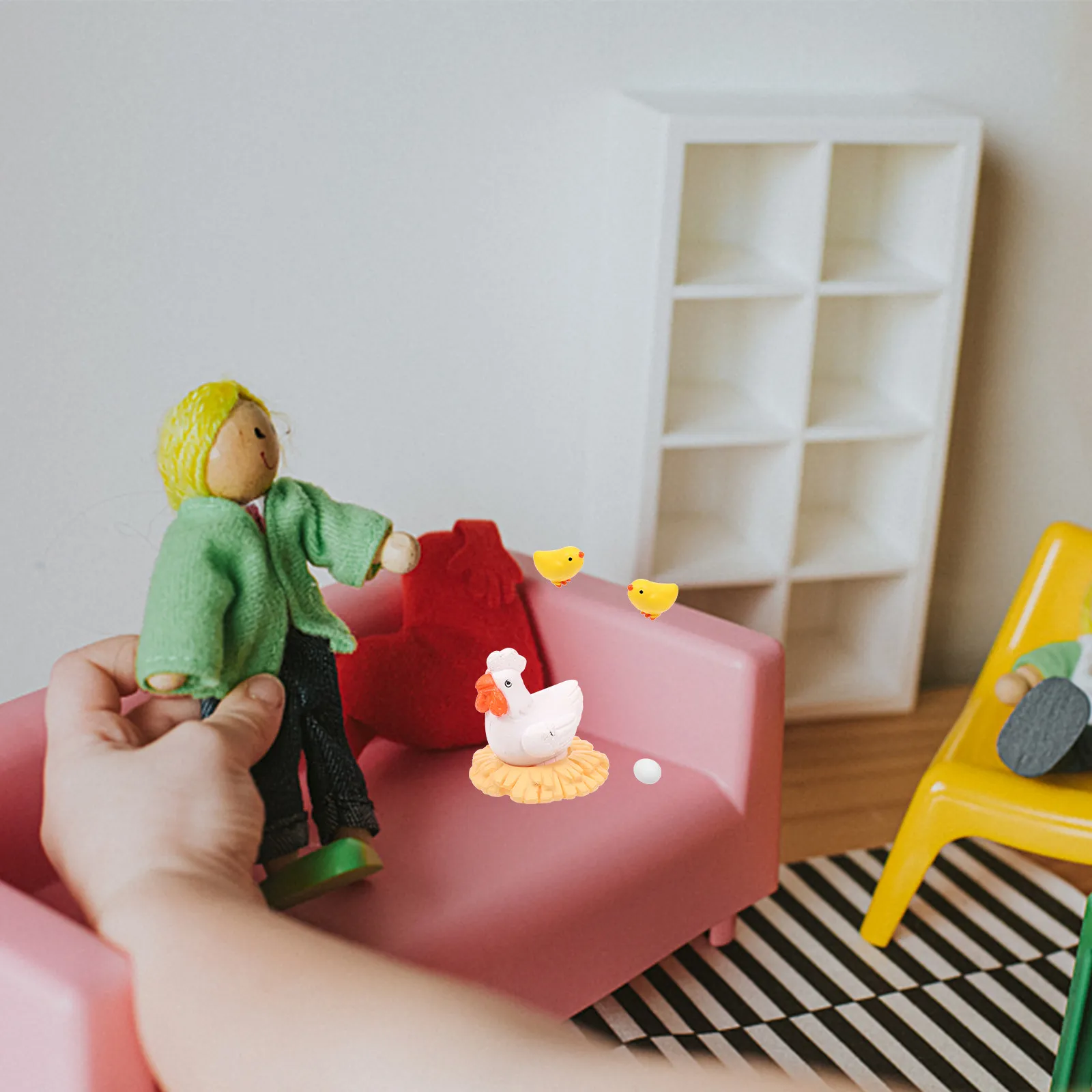 

14Pcs Chick Shaped Mini Landscape Decor PVC Outdoor Garden Decor Balcony Yard Micro Bonsai Scene Adornment Compact Design