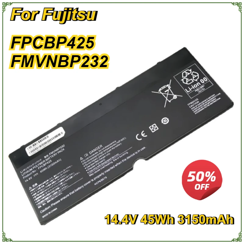 FMVNBP232 FPCBP425 Laptop Battery for Fujitsu Lifebook U745 T935 T904U FPB0315S 14.4V 45Wh 3150mAh  Bateria Notebook