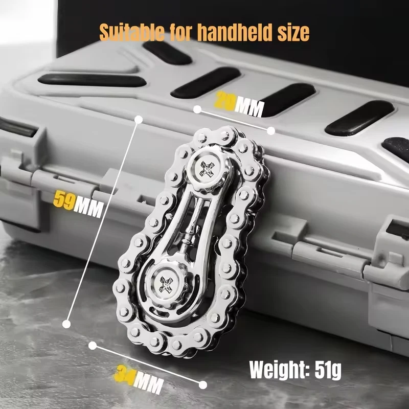 Metal Sprockets Flywheel Gear Fingertip Gyro Fidgeting Spinner Antistress Anxiety Bike Chains Spinner Fidget Toys for Adult