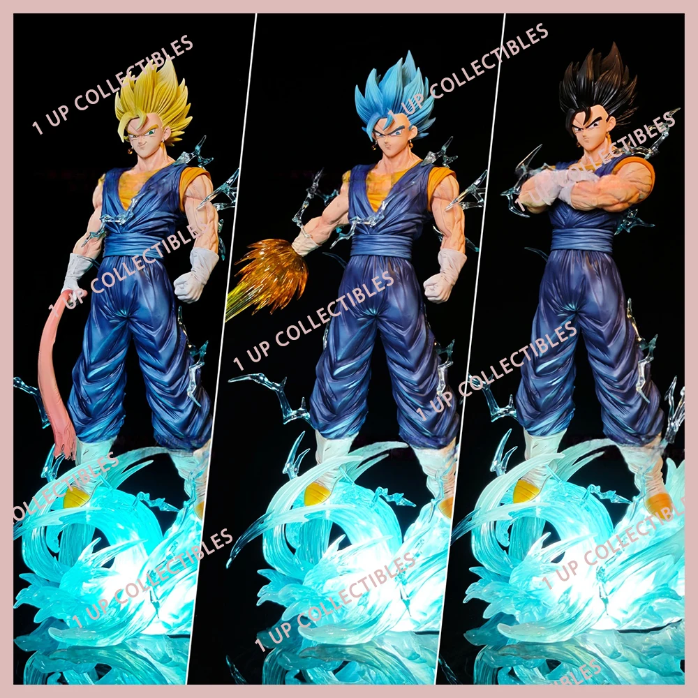 

Hb Jt 38cm/14.96inch Dragon Ball Z Vegetto Figure 3 Heads Replace Super Saiyan Action Figures Collection Model Statue Toys Gift