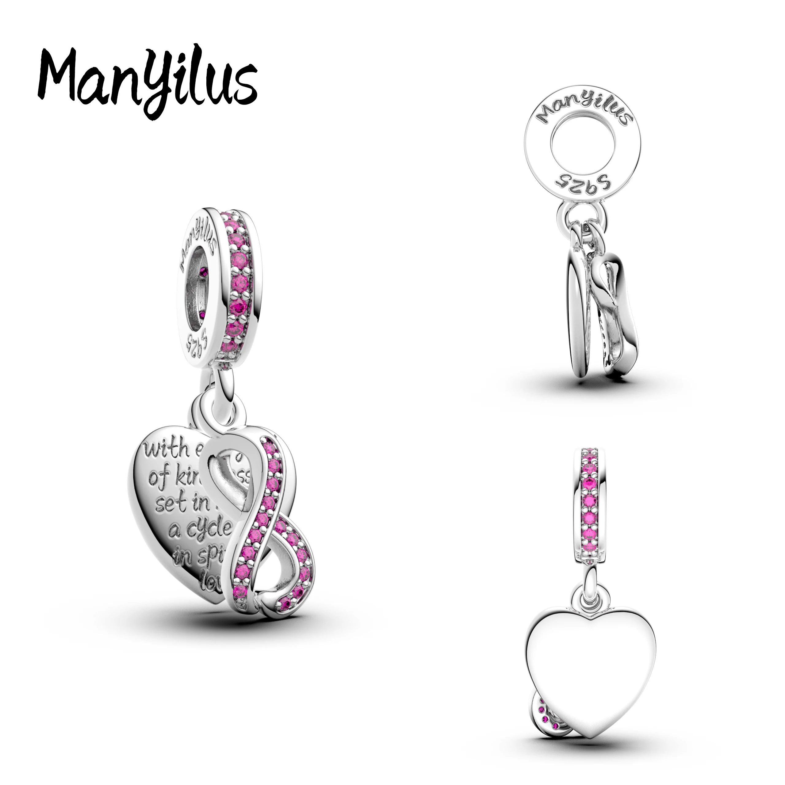 

Manyilus 2025 Loop of Love Charms S925 Sterling Silver 99cents Items Beads For Original Bracelet Charm 925 Jewelry Making Beads
