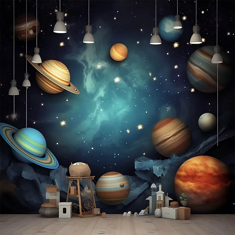 Mehofond 3d espaço galáxia tema fotografia pano de fundo menino festa de aniversário céu estrelado espaço aventura meteorito decoração fundo