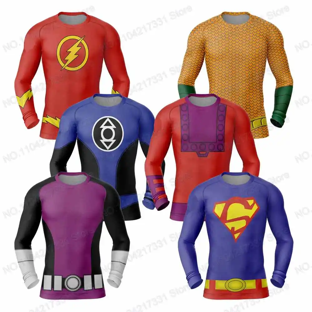 

Popular Cartoons Heros Anime Surfing Jersey Beach Swimwear Diving Gym Long Sleeves Trousers MMA BJJ Men Jiu Jitsu Fitness Sets