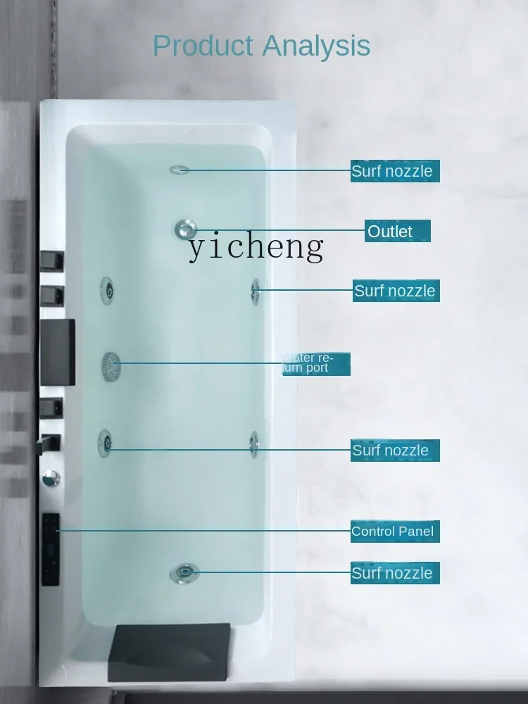 W31-household acrylic bathtub small apartment smart thermostatic bathtub surfing double skirt bathtub