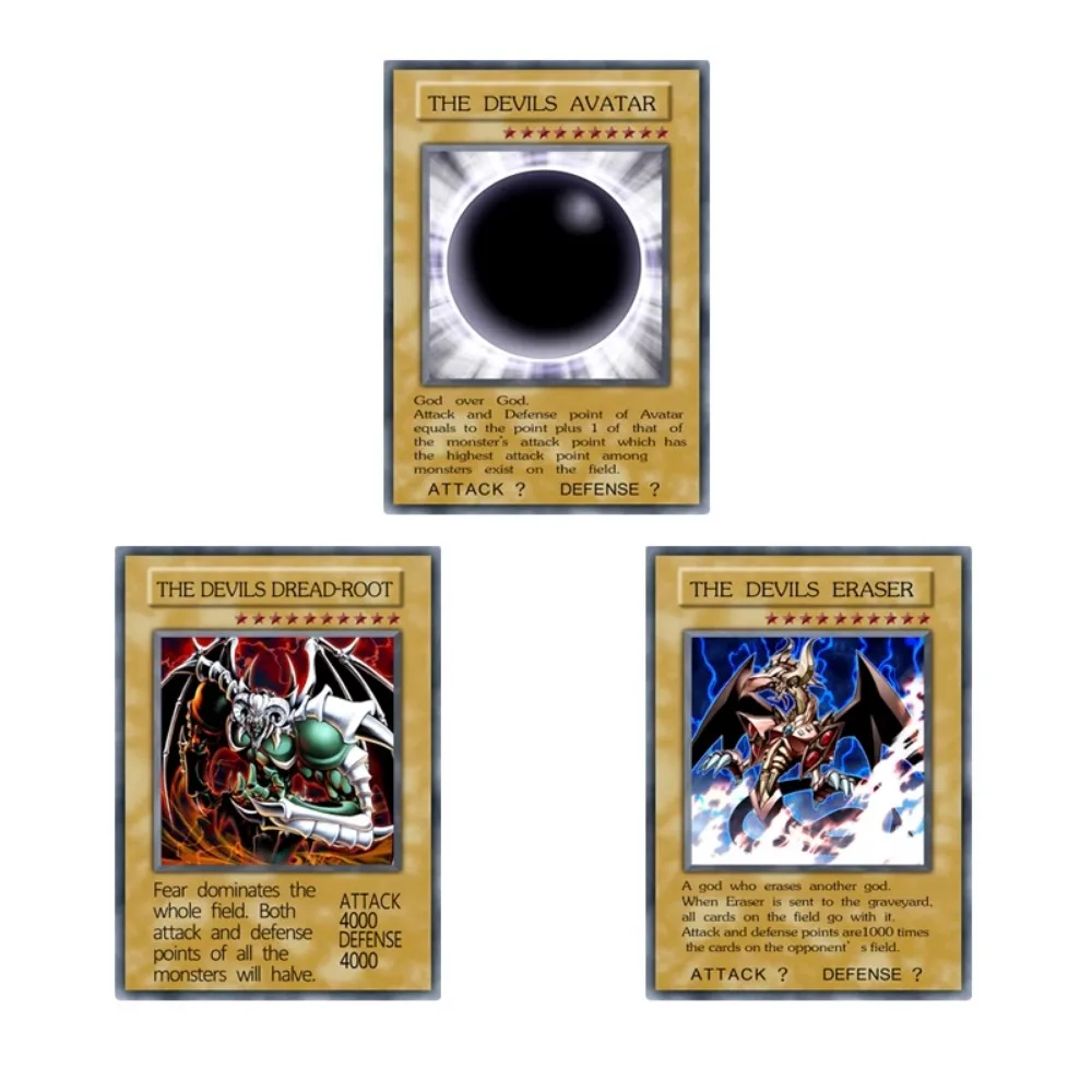 3pcs/set Yu Gi Oh Egyptian God Comic Version Animation Characters Refraction Flash Card Anime Classics Game Collection Cards Toy